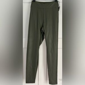 NWT OFFLINE by Aerie Real Luxe Faux Leather Leggings Size L Olive green